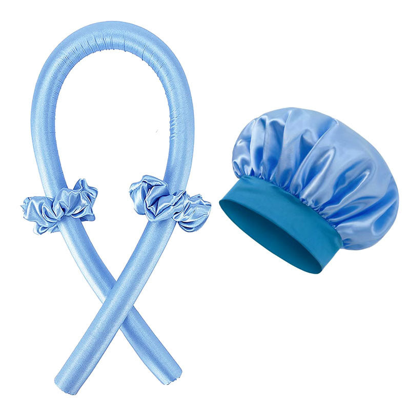 Heatless Curling Rod Hair Styling Set with Shower Cap