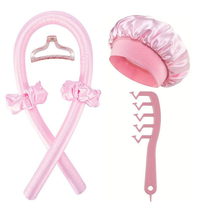 Heatless Curling Rod Hair Styling Set with Shower Cap
