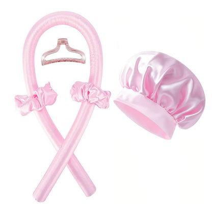 Heatless Curling Rod Hair Styling Set with Shower Cap