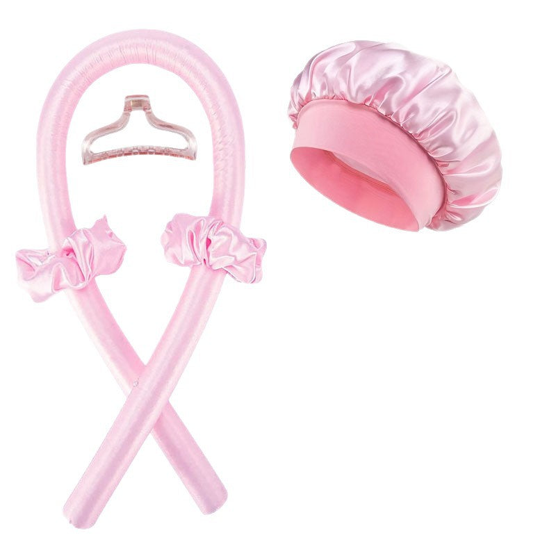 Heatless Curling Rod Hair Styling Set with Shower Cap