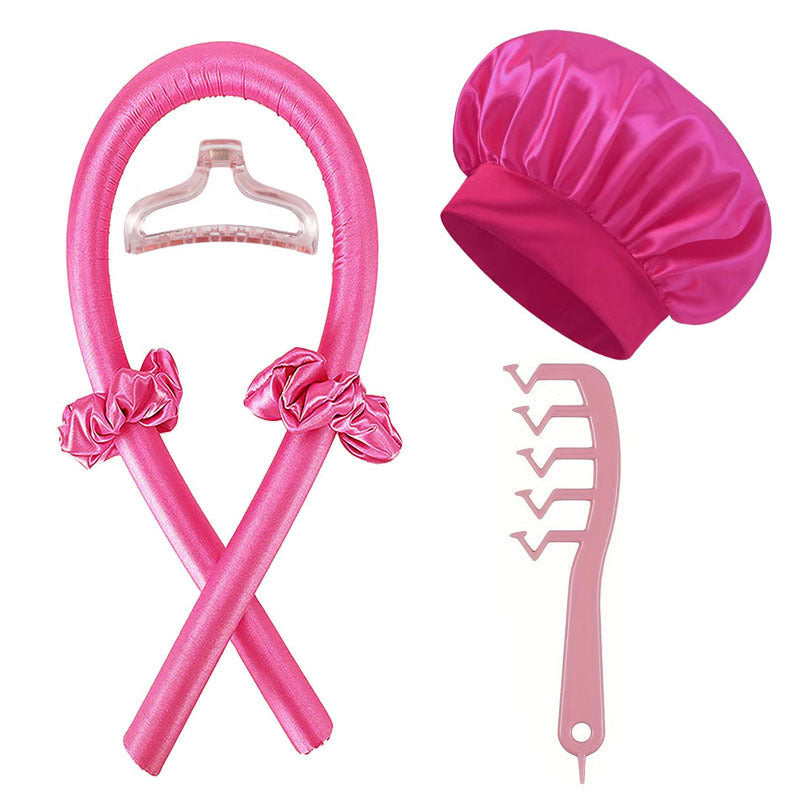 Heatless Curling Rod Hair Styling Set with Shower Cap