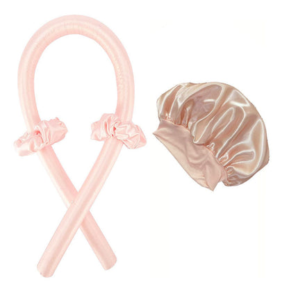 Heatless Curling Rod Hair Styling Set with Shower Cap