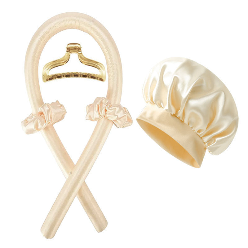 Heatless Curling Rod Hair Styling Set with Shower Cap