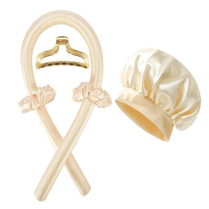 Heatless Curling Rod Hair Styling Set with Shower Cap