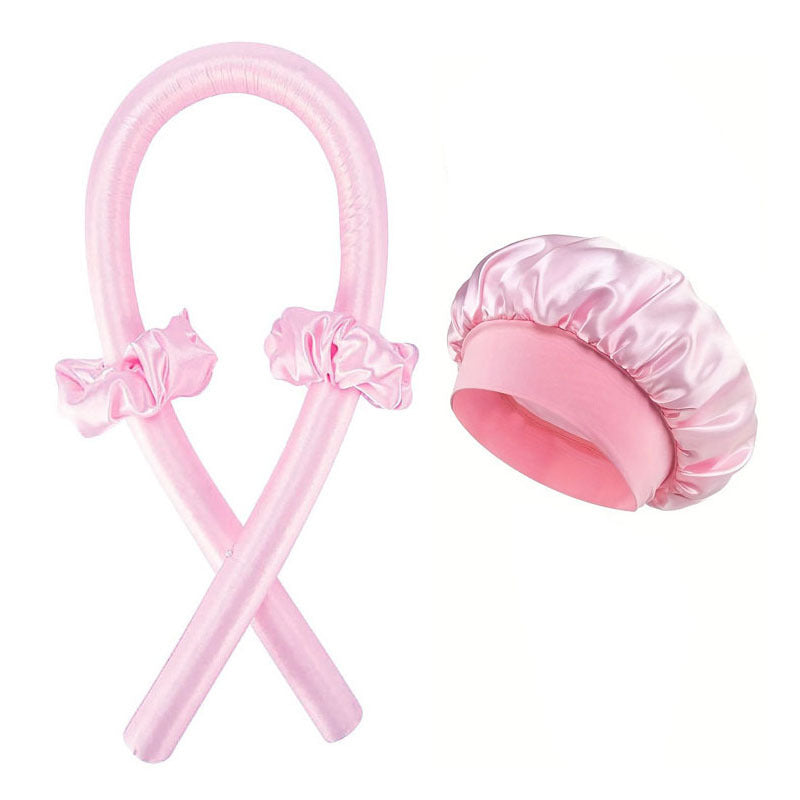 Heatless Curling Rod Hair Styling Set with Shower Cap