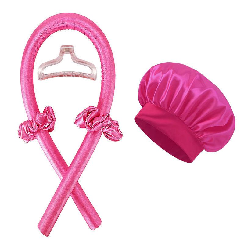 Heatless Curling Rod Hair Styling Set with Shower Cap