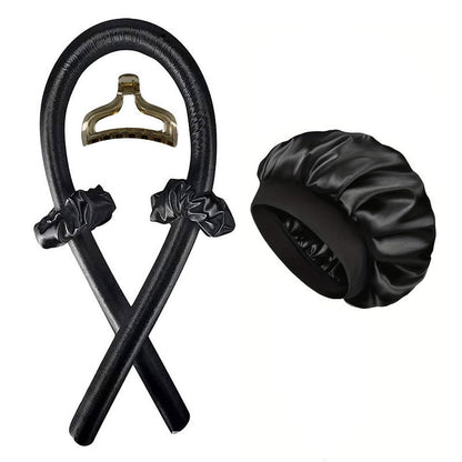 Heatless Curling Rod Hair Styling Set with Shower Cap