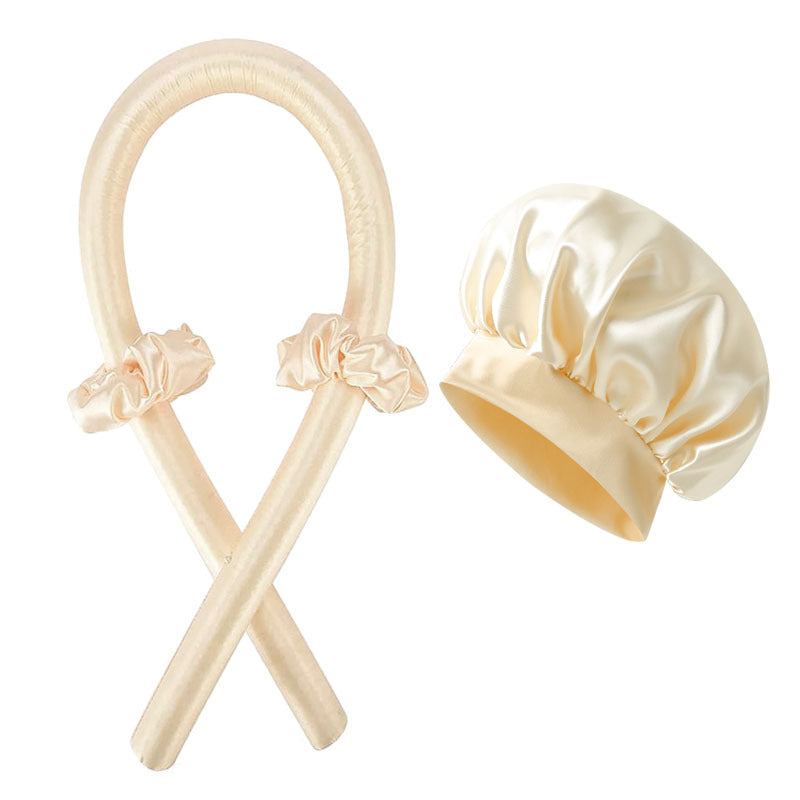 Heatless Curling Rod Hair Styling Set with Shower Cap