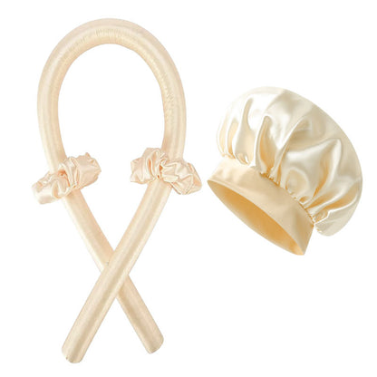 Heatless Curling Rod Hair Styling Set with Shower Cap